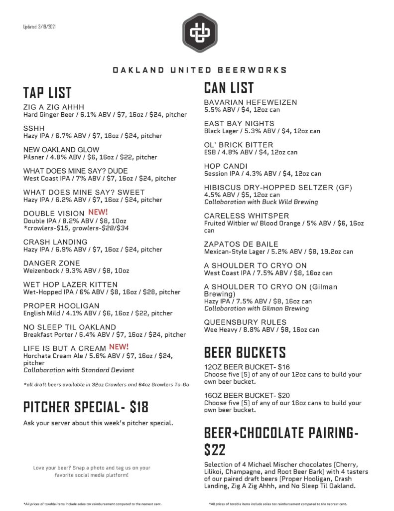 Website Outdoor Draft Menu_3.19.21_Page_1 - Oakland United Beerworks